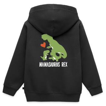 Mamasaurus Rex Dinosaurier Liebhaber Muttertagsgeschenk - Kinder Premium Organic Zip Hoodie - Schwarz - Hinten - AI Model Kid Male (0cm)