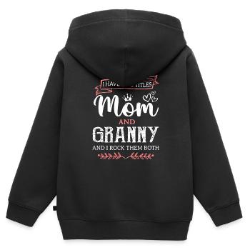 I Have Two Titles Mom And Granny Best Granny - Kids Premium Organic Zip-up Hoodie - black - Back - AI Model Kid Male (0cm)