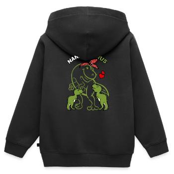 Nannysaurus Nanny 2 Kids Dinosaur Mother's Day - Kids Premium Organic Zip-up Hoodie - black - Back - AI Model Kid Male (0cm)