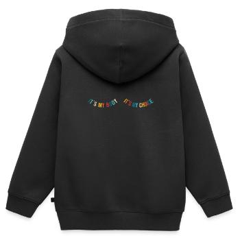 It's My Body It's My Choice Feministischer Feminismus - Kinder Premium Organic Zip Hoodie - Schwarz - Hinten - AI Model Kid Male (0cm)