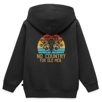 Kein Land Für Alte Männer Uterus Feministische Frauen Recht - Kinder Premium Organic Zip Hoodie - Schwarz - Hinten - AI Model Kid Male (0cm)