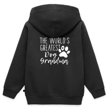 La plus grande grand-mère de chien du monde - Propriétaire de chien mignon - Sweat Premium à capuche zippé enfant bio - noir - Dos - AI Model Kid Male (0cm)