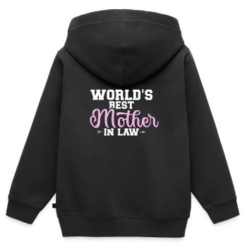 La meilleure belle-mère du monde - Sweat Premium à capuche zippé enfant bio - noir - Dos - AI Model Kid Male (0cm)