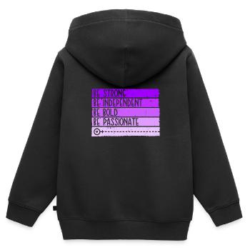 Women's Empowerment, Women's Day, Feminist - Kids Premium Organic Zip-up Hoodie - black - Back - AI Model Kid Male (0cm)