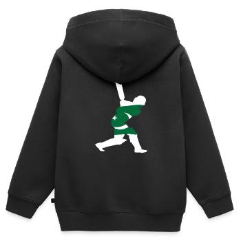 Pakistani Cricket Batsman Batting Pakistan - Kids Premium Organic Zip-up Hoodie - black - Back - AI Model Kid Male (0cm)
