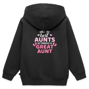 Les meilleures tantes sont promues grand-tantes - Sweat Premium à capuche zippé enfant bio - noir - Dos - AI Model Kid Male (0cm)