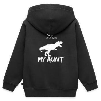 Your Aunt My Aunt Funny Lizard Cute Dinosaur - Kids Premium Organic Zip-up Hoodie - black - Back - AI Model Kid Male (0cm)