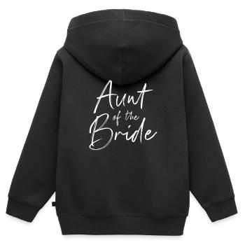 Tante der Braut zur Hochzeit - Kinder Premium Organic Zip Hoodie - Schwarz - Hinten - AI Model Kid Male (0cm)