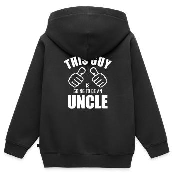 Mens This guy is going to be an uncle pregnancy - Kids Premium Organic Zip-up Hoodie - black - Back - AI Model Kid Male (0cm)