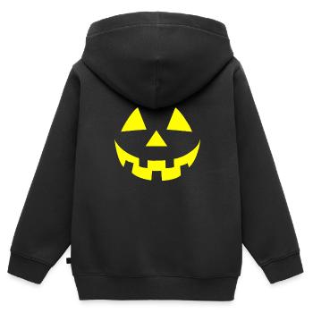Gruseliges Halloween-Kürbisgesicht Süßes oder Saures einfach - Kinder Premium Organic Zip Hoodie - Schwarz - Hinten - AI Model Kid Male (0cm)