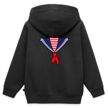 Retro Deckhand Nautische Matrose Halloween Phantasie - Kinder Premium Organic Zip Hoodie - Schwarz - Hinten - AI Model Kid Male (0cm)
