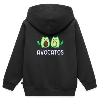 Avogato Avocado Katze Katze Vegan - Kinder Premium Organic Zip Hoodie - Schwarz - Hinten - AI Model Kid Male (0cm)