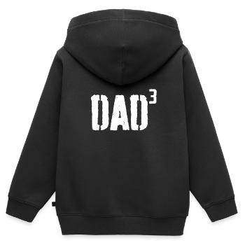 Mens Dad Cubed - Dad of Three Father's Day - Kids Premium Organic Zip-up Hoodie - black - Back - AI Model Kid Male (0cm)