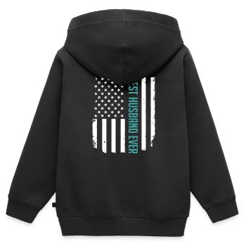 Best Husband Ever American Flag Gifts For Father's - Kids Premium Organic Zip-up Hoodie - black - Back - AI Model Kid Male (0cm)