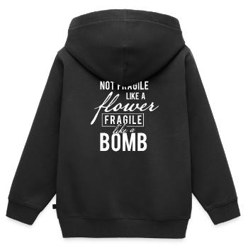 Fragile Like A Bomb - Feminist Women's Rights - Kids Premium Organic Zip-up Hoodie - black - Back - AI Model Kid Male (0cm)