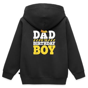 Dad of the Birthday Boy Construction Birthday - Kids Premium Organic Zip-up Hoodie - black - Back - AI Model Kid Male (0cm)