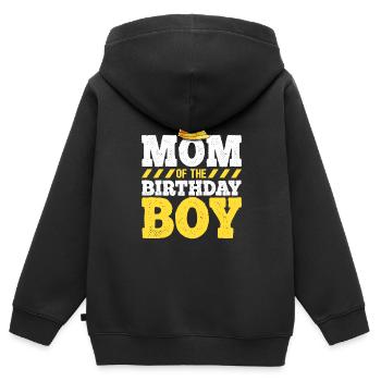 Mama des Geburtstagskindes Bau Geburtstag - Kinder Premium Organic Zip Hoodie - Schwarz - Hinten - AI Model Kid Male (0cm)