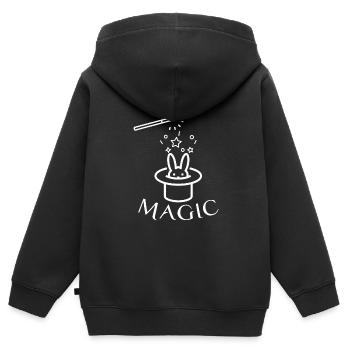 Rabbit In Magic Hat With Magic Wand Magician - Kids Premium Organic Zip-up Hoodie - black - Back - AI Model Kid Male (0cm)