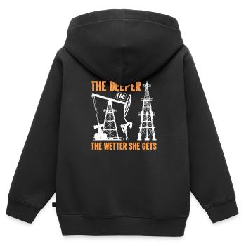 Bohrinsel Bohren Lebensstil Ölfeldarbeiter Hart - Kinder Premium Organic Zip Hoodie - Schwarz - Hinten - AI Model Kid Male (0cm)