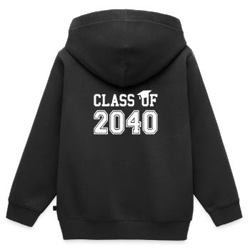 Klasse von 2040 Abschlusshut Geschenk Future School - Kinder Premium Organic Zip Hoodie - Schwarz - Hinten - AI Model Kid Male (0cm)