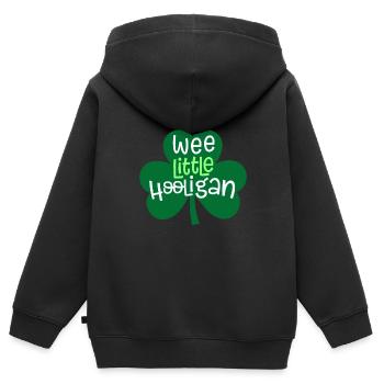 Wee Little Hooligan St Patrick's Day Kids Boys - Kids Premium Organic Zip-up Hoodie - black - Back - AI Model Kid Male (0cm)