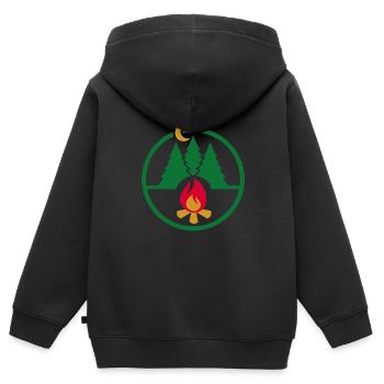 Feu de camp - Sweat Premium à capuche zippé enfant bio - noir - Dos - AI Model Kid Male (0cm)