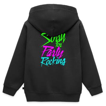 Lustiger Humor für Jungen und Mädchen - Party Rocking - Kinder Premium Organic Zip Hoodie - Schwarz - Hinten - AI Model Kid Male (0cm)
