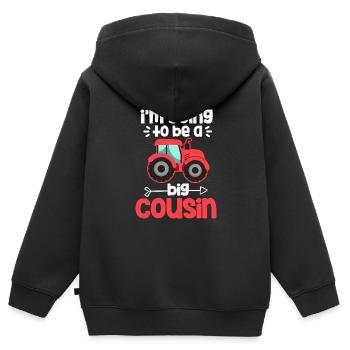 I'm Going To Be A Big Cousin Cute Pregnancy - Kids Premium Organic Zip-up Hoodie - black - Back - AI Model Kid Male (0cm)