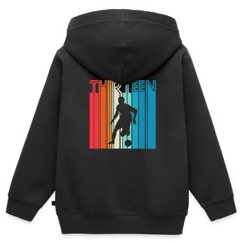 13 Years Soccer Gift 13th Birthday Football - Kids Premium Organic Zip-up Hoodie - black - Back - AI Model Kid Male (0cm)