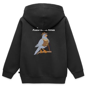 Taubensport Geschenke Männer Vater Vatertag Taube - Kinder Premium Organic Zip Hoodie - Schwarz - Hinten - AI Model Kid Male (0cm)