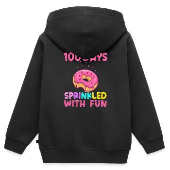 100 Days Sprinkled With Fun, 100 Days Of School - Kids Premium Organic Zip-up Hoodie - black - Back - AI Model Kid Male (0cm)