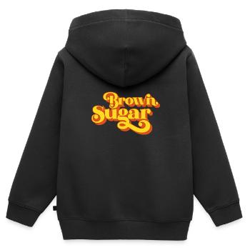 Cassonade! Cadeau pour les femmes noires - Sweat Premium à capuche zippé enfant bio - noir - Dos - AI Model Kid Male (0cm)