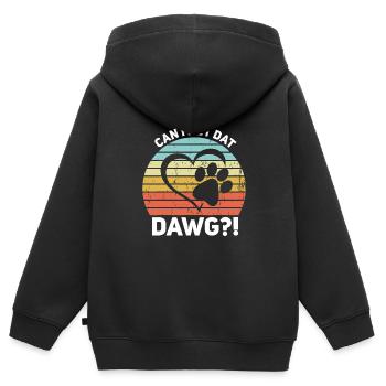 Can I Pet Dat Dawg?! Can I Pet That Dog - Kids Premium Organic Zip-up Hoodie - black - Back - AI Model Kid Male (0cm)