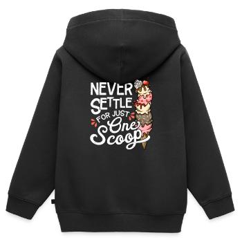 Lustiges Eis, Eiscreme-Liebhaber - Kinder Premium Organic Zip Hoodie - Schwarz - Hinten - AI Model Kid Male (0cm)