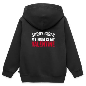 Saint-Valentin désolé mesdames maman est ma Saint-Valentin - Sweat Premium à capuche zippé enfant bio - noir - Dos - AI Model Kid Male (0cm)