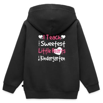 Valentinstag Kindergärtnerin für Lehrer - Kinder Premium Organic Zip Hoodie - Schwarz - Hinten - AI Model Kid Male (0cm)