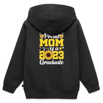 Fière maman d’une promotion 2023 Diplôme d’études supérieures - Sweat Premium à capuche zippé enfant bio - noir - Dos - AI Model Kid Male (0cm)