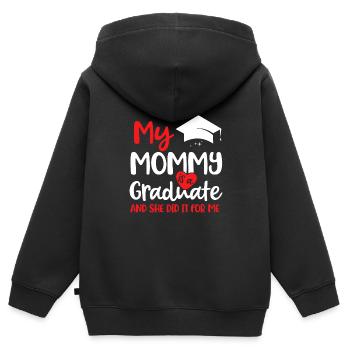 Ma maman l’a fait Graduation - Pour les enfants Graduation - Sweat Premium à capuche zippé enfant bio - noir - Dos - AI Model Kid Male (0cm)