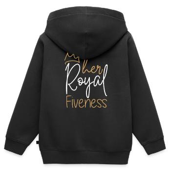 Her Royal Fiveness Funny 5th Birthday - Kids Premium Organic Zip-up Hoodie - black - Back - AI Model Kid Male (0cm)