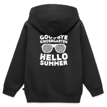 Tschüss Kindergarten Hallo Sommer - Kinder Premium Organic Zip Hoodie - Schwarz - Hinten - AI Model Kid Male (0cm)