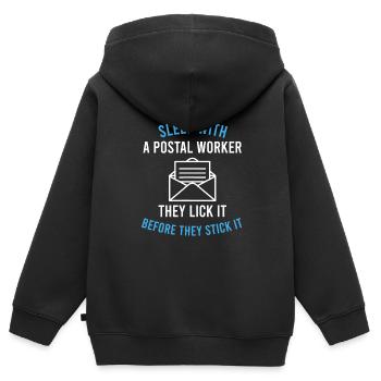 American Postal Worker Sleep With A Mailman Mail - Kids Premium Organic Zip-up Hoodie - black - Back - AI Model Kid Male (0cm)