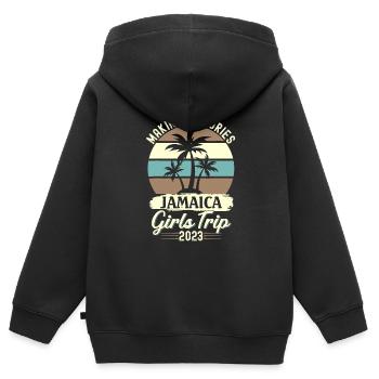 Friends Vacation Girl Weekend Jamaica Girls Trip - Sweat Premium à capuche zippé enfant bio - noir - Dos - AI Model Kid Male (0cm)