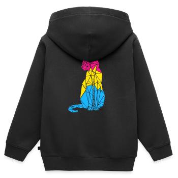 Pansexual Cat Pansexual Flag Colors - Kids Premium Organic Zip-up Hoodie - black - Back - AI Model Kid Male (0cm)