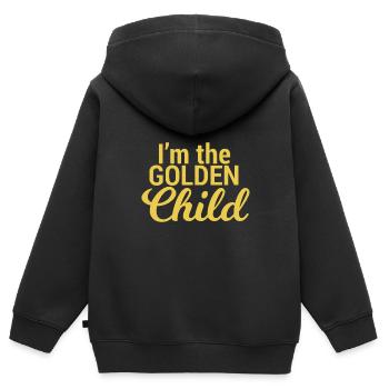 Je suis l’enfant en or de l’enfant préféré de maman/papa - Sweat Premium à capuche zippé enfant bio - noir - Dos - AI Model Kid Male (0cm)