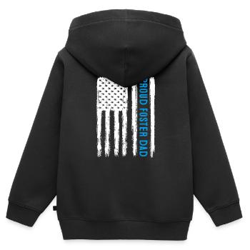 Stolzer Pflegevater Elternteil Familie Adoptionstag Männer - Kinder Premium Organic Zip Hoodie - Schwarz - Hinten - AI Model Kid Male (0cm)