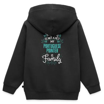 Niedliches portugiesisches Pointer-Design-Familienhund-Geschenk - Kinder Premium Organic Zip Hoodie - Schwarz - Hinten - AI Model Kid Male (0cm)