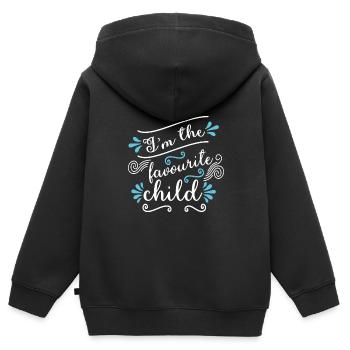 Ich bin das Lieblingskind Lustiger Witz Familie Matching - Kinder Premium Organic Zip Hoodie - Schwarz - Hinten - AI Model Kid Male (0cm)