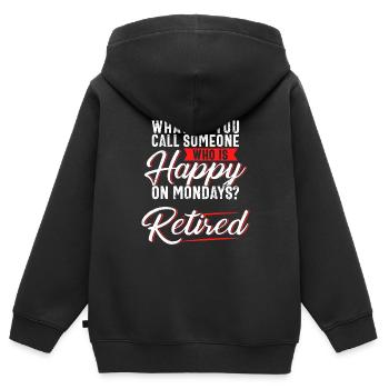 Drôle de retraite, Sarcastique à la retraite - Sweat Premium à capuche zippé enfant bio - noir - Dos - AI Model Kid Male (0cm)