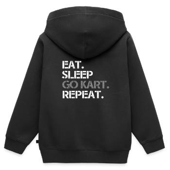 Eat Sleep Go Kart Repeat Funny Racing Gift - Kids Premium Organic Zip-up Hoodie - black - Back - AI Model Kid Male (0cm)