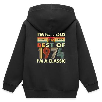I'm Not Old I'm A Classic Vintage 1974 48th - Kids Premium Organic Zip-up Hoodie - black - Back - AI Model Kid Male (0cm)